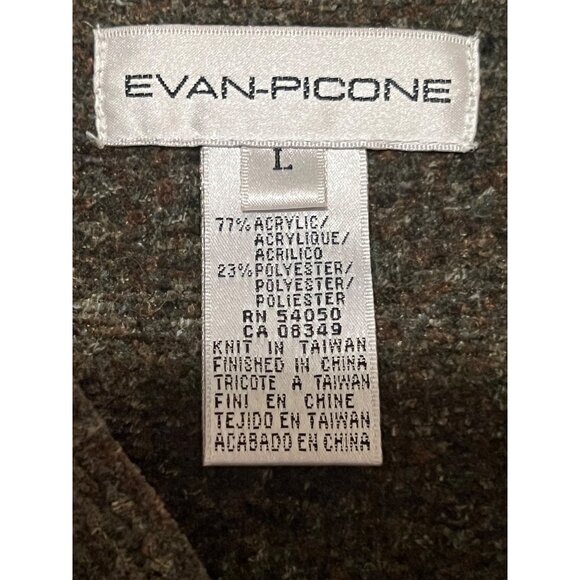 Evan-Picone Women's L Brown Button-Up V-Neck Cardigan Sweater  Acrylic/Polyester - Picture 3 of 14